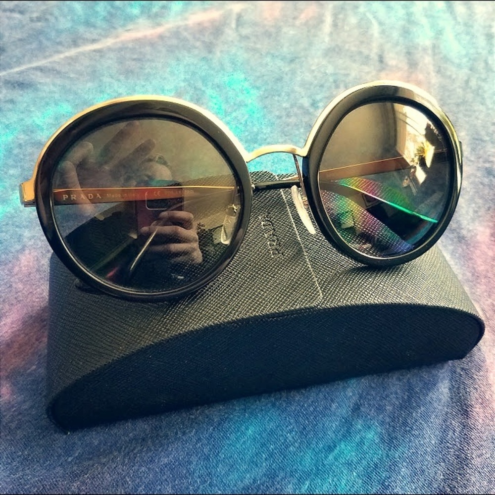 Prada Round Women's Polarized Sunglasses SPR50T